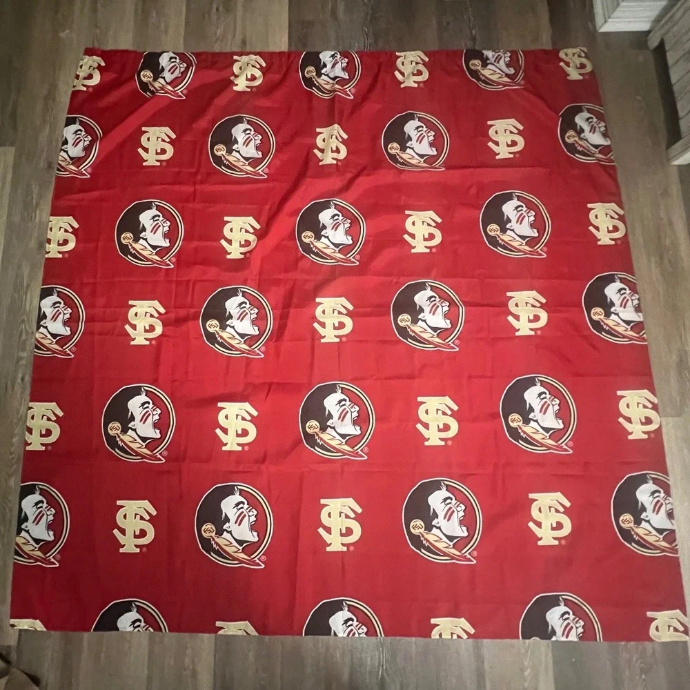 Florida State University Shower Curtain Red Seminoles Logo Pattern